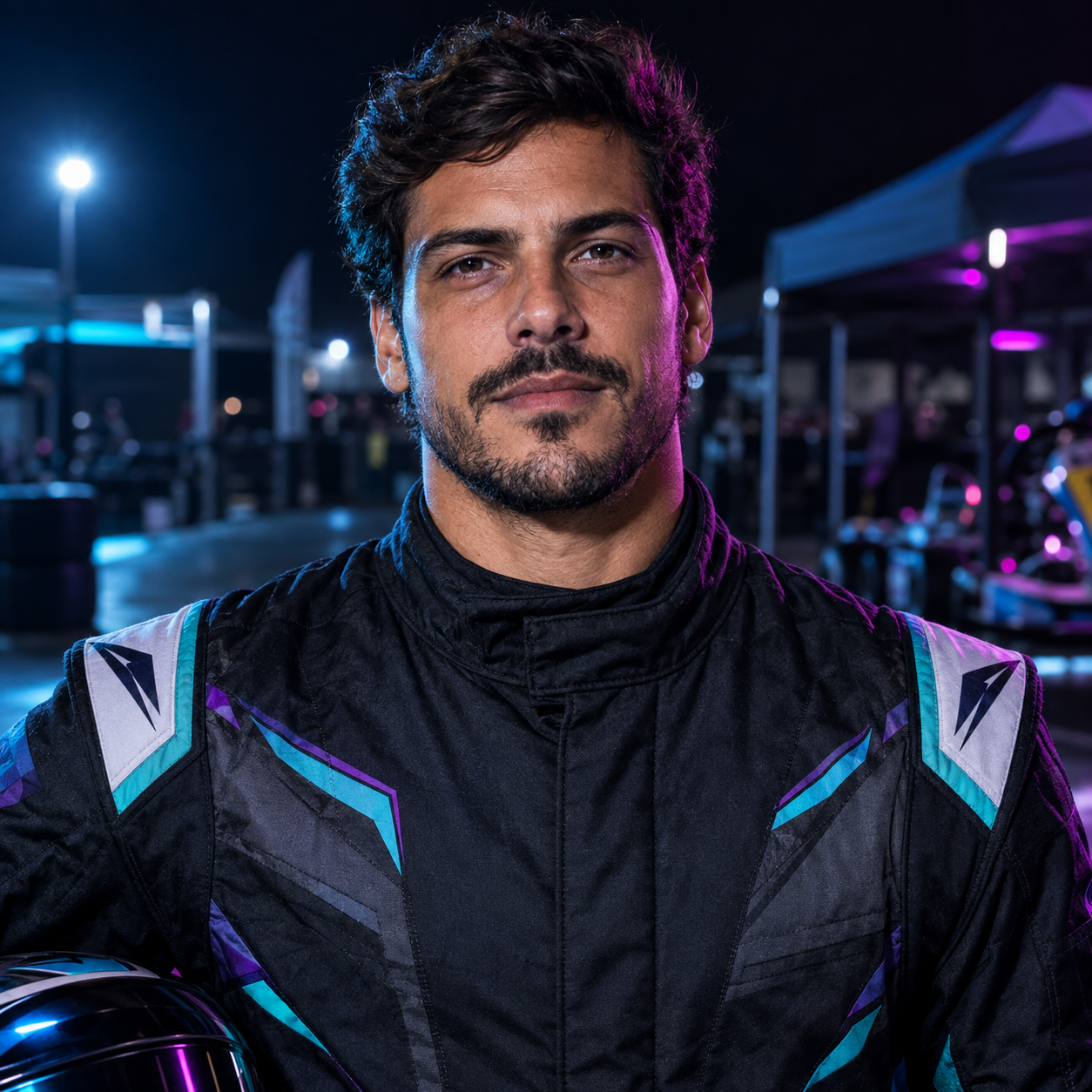 Retrato profissional de Marcos Silva no paddock